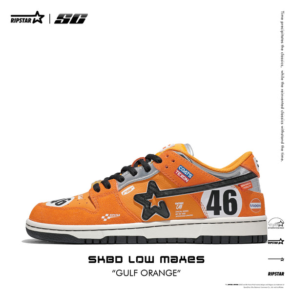 SKBD Low Maxes-Gulf Orange racing series Action leather and Microfber Women's and Men's Shoes-SL083F