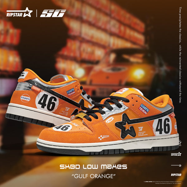 SKBD Low Maxes-Gulf Orange racing series Action leather and Microfber Women's and Men's Shoes-SL083F