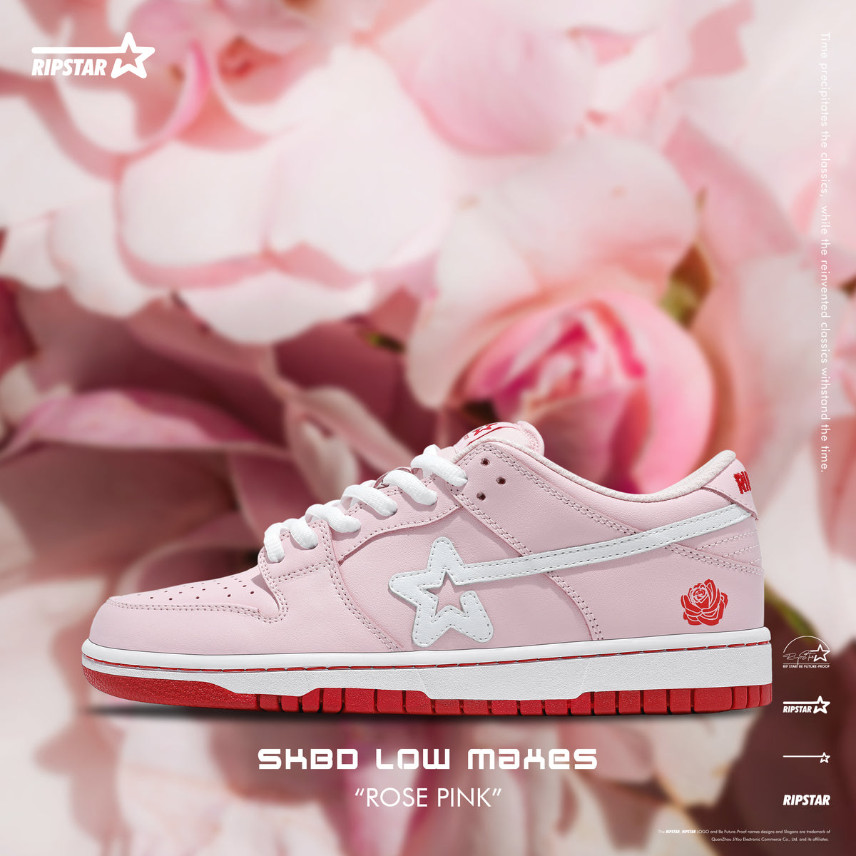 SKBD Low-Sneakers-Rose Pink- Action leather Fabric Women's and