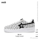 BK-01 Sneakers- Tweed White-Women's and Men's Shoes BK013W/M