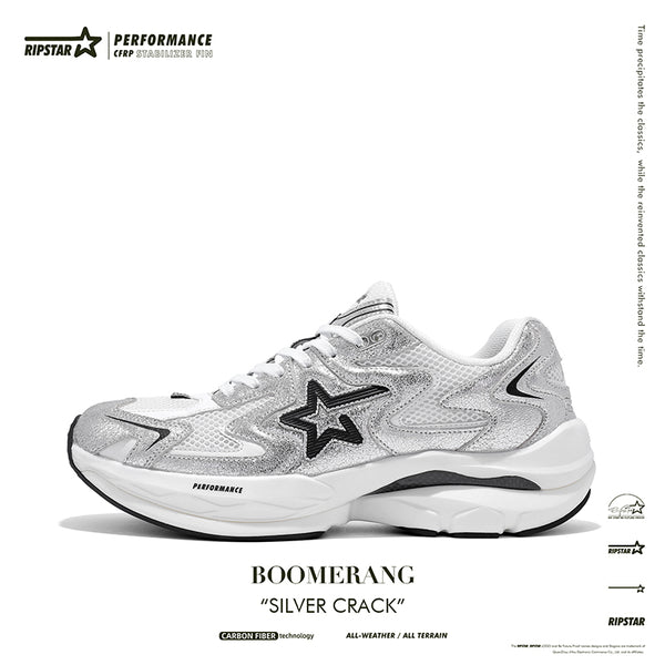 Performance-Running -Silver Crack-Action Leather and Fabric Women's and Men's Shoes PB002F