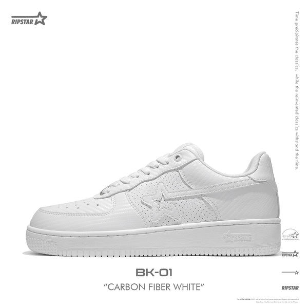 SKBD BK-01 Carbon Fiber White -Cow Suede and Action Leather Women's and Men's Shoes-BK023F