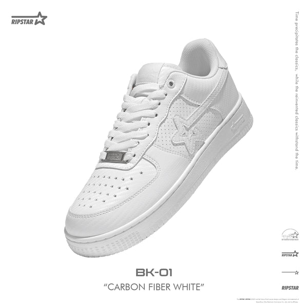 SKBD BK-01 Carbon Fiber White -Cow Suede and Action Leather Women's and Men's Shoes-BK023F