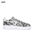 BK-015 Sneakers-Cobra White-Cow leather Women's and Men's Shoes BK015W/M