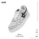 BK-01 Sneakers- Tweed White-Women's and Men's Shoes BK013W/M