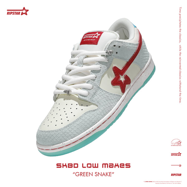 SKBD Low Maxes Year of Snake-Green Snake-Cow Suede and Action Leather Women's and Men's Shoes-SL080F