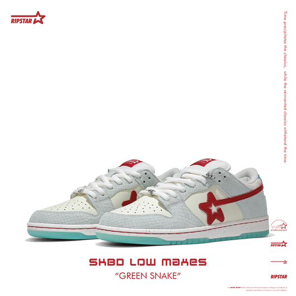 SKBD Low Maxes Year of Snake-Green Snake-Cow Suede and Action Leather Women's and Men's Shoes-SL080F