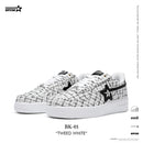 BK-01 Sneakers- Tweed White-Women's and Men's Shoes BK013W/M