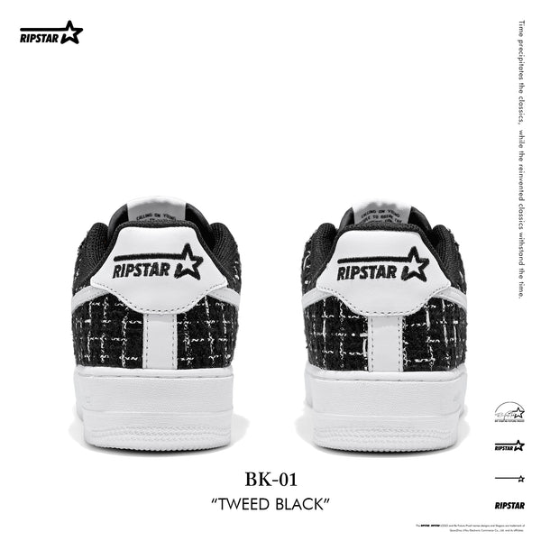BK-01 Sneakers in Tweed Black Women's and Men's Shoes BK013W/M