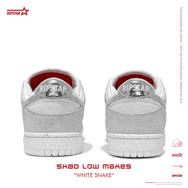SKBD Low Maxes Year of Snake-White Snake-Cow Suede Women's and Men's Shoes-SL080F