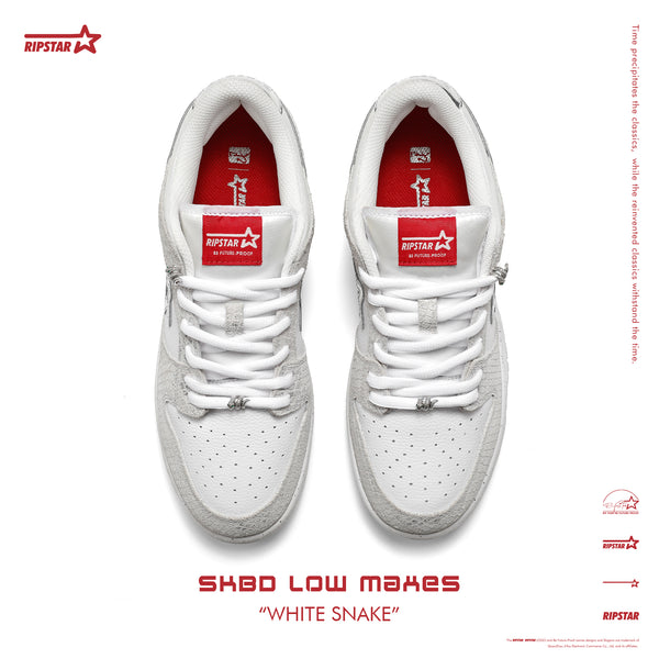 SKBD Low Maxes Year of Snake-White Snake-Cow Suede Women's and Men's Shoes-SL080F