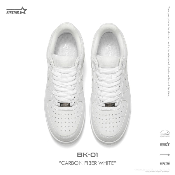 SKBD BK-01 Carbon Fiber White -Cow Suede and Action Leather Women's and Men's Shoes-BK023F