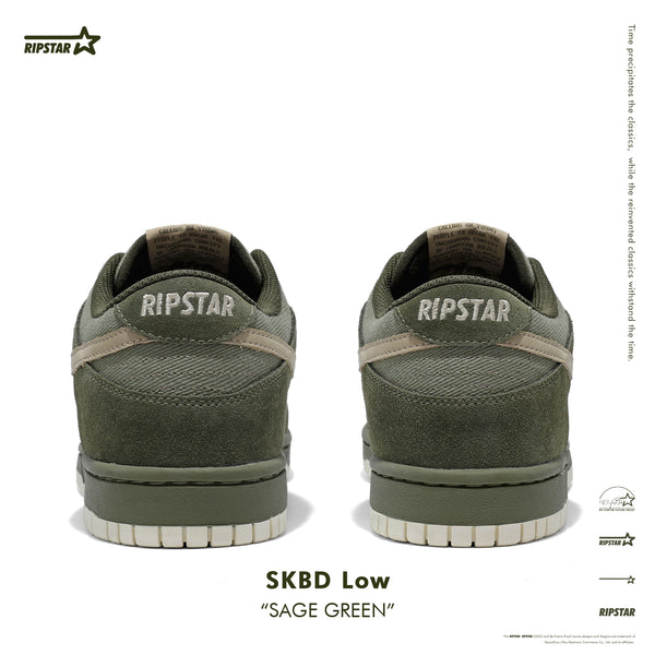 SKBD Low -Sneakers-Sage Green-Cow Suede and Twill Women's and Men's Shoes SL012F