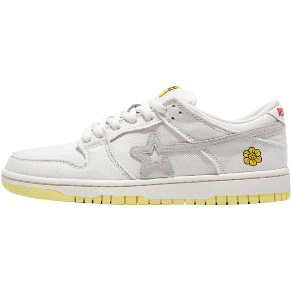 SKBD Low-Sneakers-Sun Flower- Canvas and Cow Suede Women's and Men's Shoes-SL038F