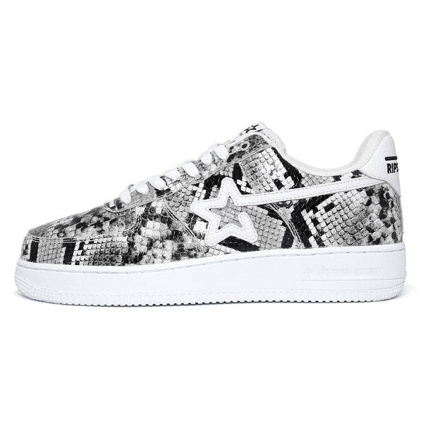 BK-015 Sneakers-Cobra White-Cow leather Women's and Men's Shoes BK015W/M