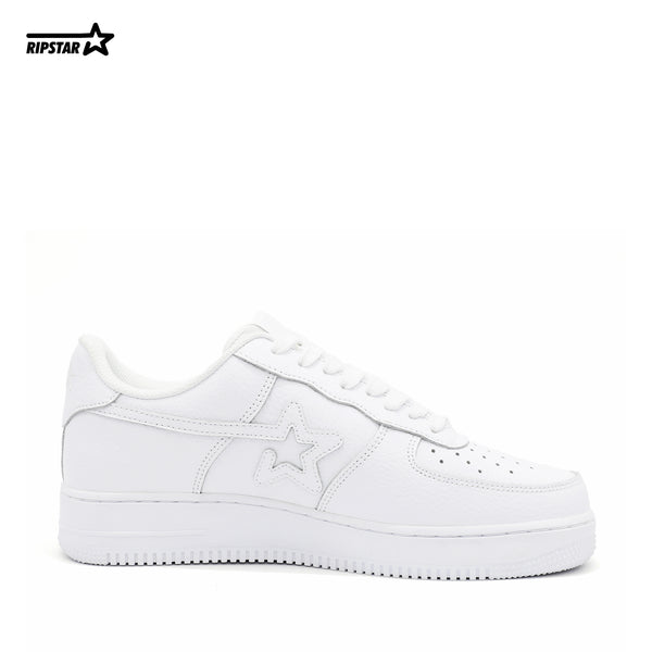 BK-01 Sneakers Pure White Cow leather Women's and Men's Shoes BK011W/M