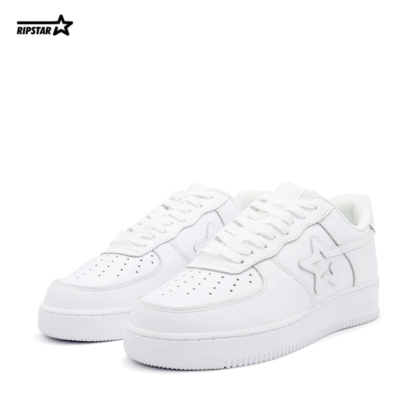 BK-01 Sneakers Pure White Cow leather Women's and Men's Shoes BK011W/M
