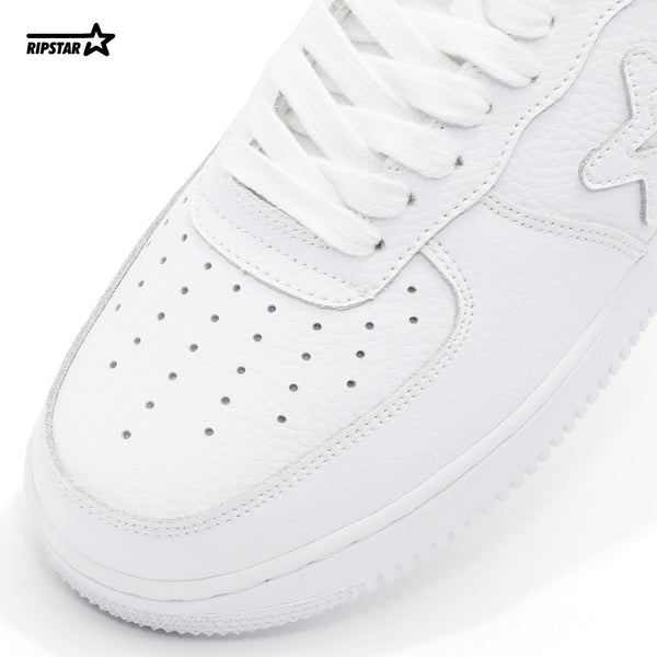 BK-01 Sneakers Pure White Cow leather Women's and Men's Shoes BK011W/M