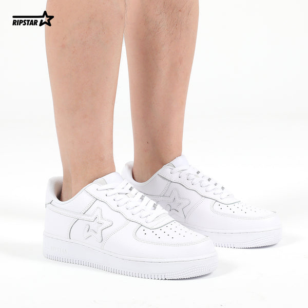 BK-01 Sneakers Pure White Cow leather Women's and Men's Shoes BK011W/M