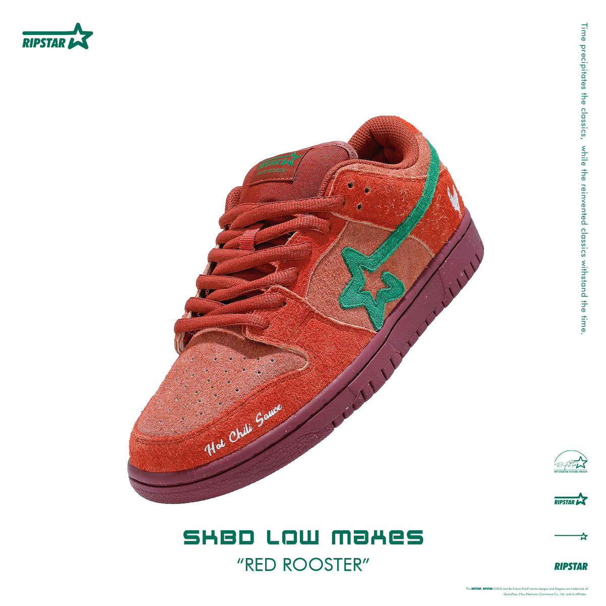 SKBD Dunk Low Sneakers - Red Rooster